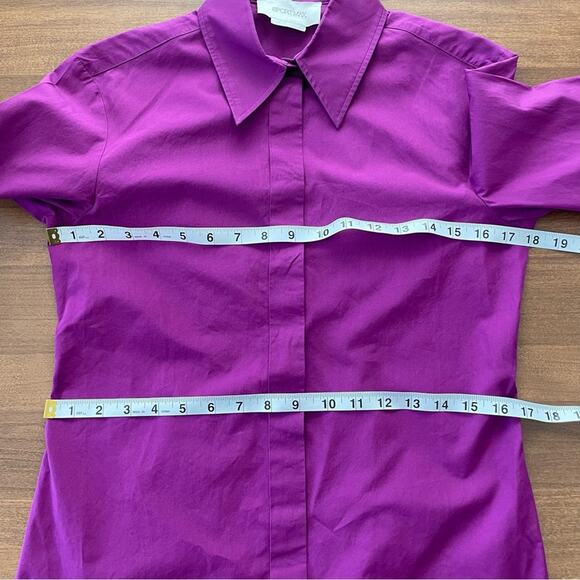 Sportmax | MaxMara Women’s Cotton Taranto Poplin Shirt Button Down Purple Blouse - Picture 13 of 13